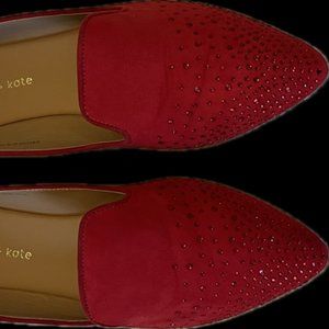 Olivia + Kate Red Embellished Flats - 8.5